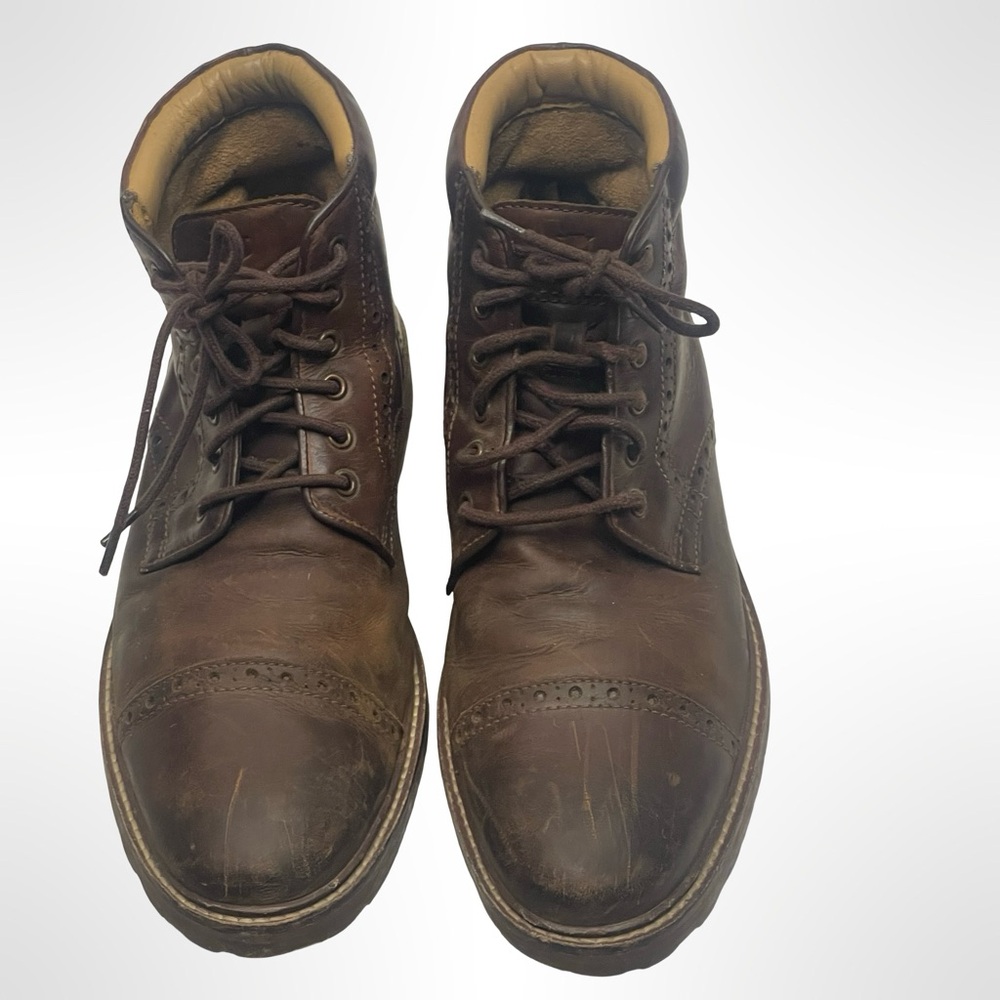 Florsheim Dark Brown Lace-Up Boots in size 9 - Picture 3 of 7